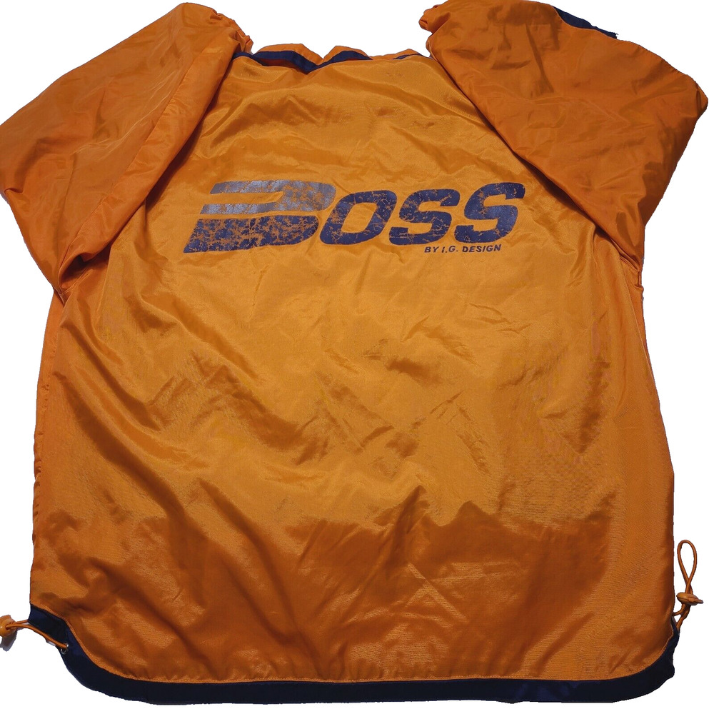 Vintage 90s Boss by IG Design Men's Medium Windbreaker Jacket Lined Hip Hop